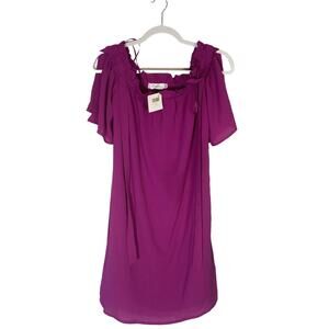 NWT Dotsy's Boutique Dress Women's Size XS Short Sleeve Ruffled Purple